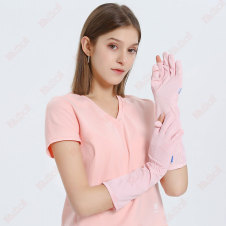 pink ice silk women gloves